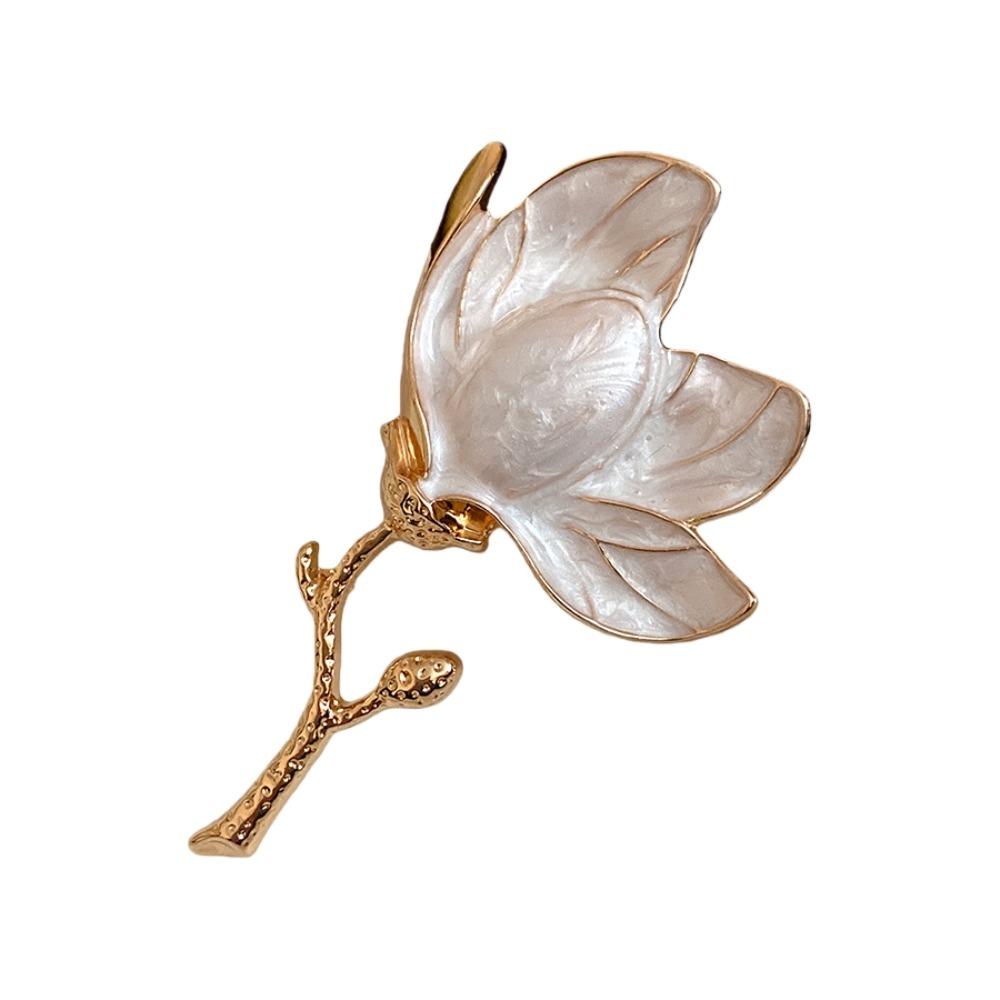 Zinc Zinc Alloy Magnolia Flower Brooch Orchid Flowers Banquet Clothes Metal Pin  Clothes Accessories