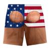 Novelty 3D Graphic Swimwear Hairy Big Booty Shorts, Men Funny Butt Print Beach Relaxed Fit Lounge Shorts Cheeky Briefs Pattern Swim Trunks for Summer