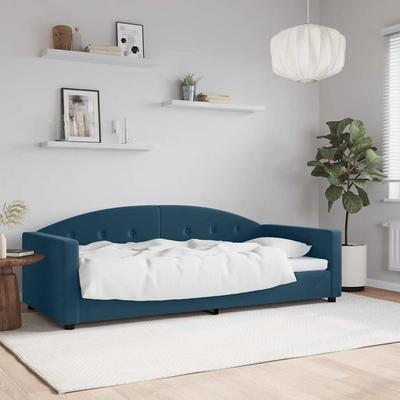 Vidaxl Sofa with Sleeping Function, Blue, 90X200 Cm, Upholstered In Velvet