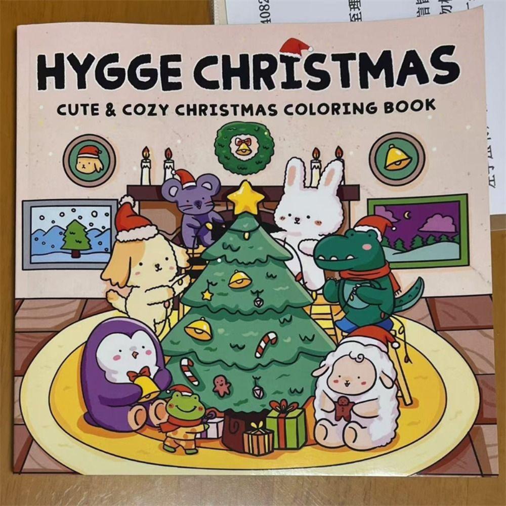 Cadou Montessori Crăciun Fericit Carte de Colorat Crăciun Temă Crăciun Carte de Doodles pentru Crăciun