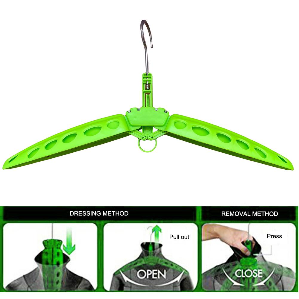 Folding Vented Hanger Foldable Clothes Hanger Plastic Portable Rustproof Surfing Gear Snorkeling Accessories