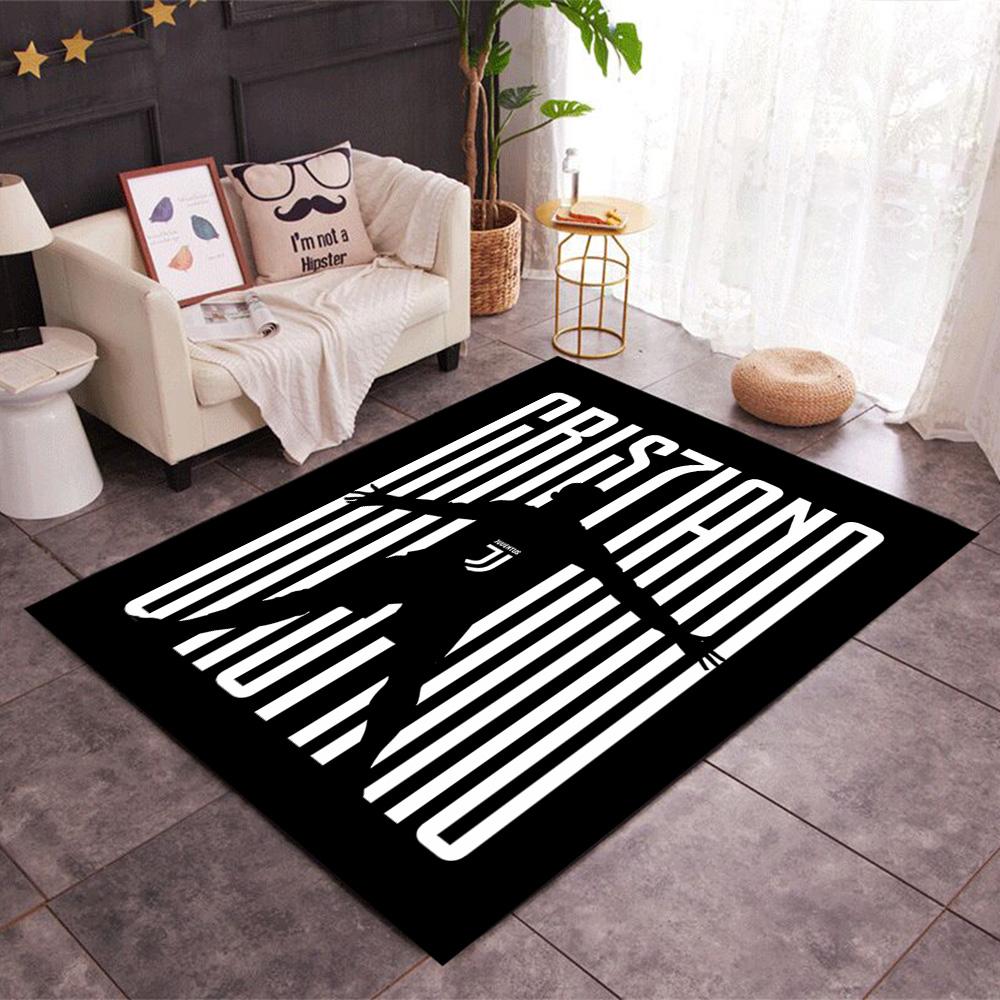 Ronaldo's Legendarische Nummer 7 Thema Anti-Slip Vloerkleden - Polyester Woondecoratie, Geschikt voor Slaapkamers, Woonkamers, Entrees, Studio's en Decoraties