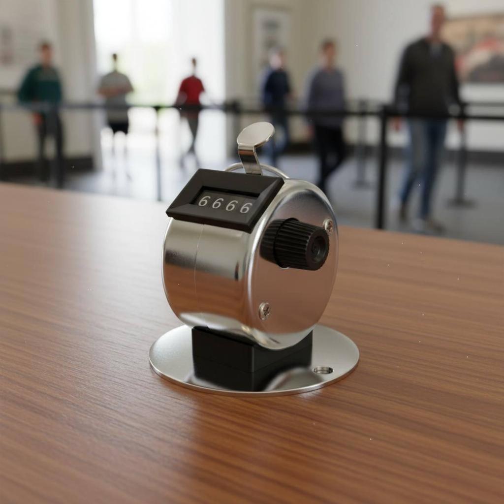 Metallischer manueller Zählwerk Zähler Keine Batterie erforderlich 4-stellige Nummer Gerät Kompakt und tragbar 4 Ziffern