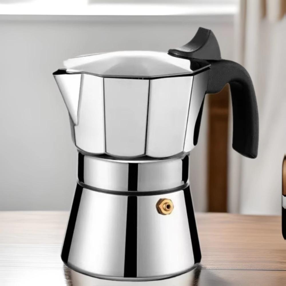 150/300 ML Octagonal Mocha Pot Stainless Steel Espresso Maker Pot  Induction Cooker