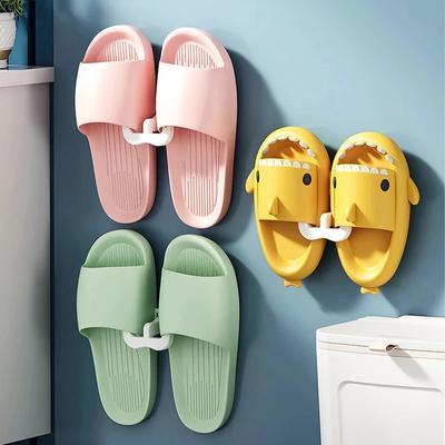 2/4 Slipper Hooks, Bathroom Wall Mounted Non Punched Slipper Rack, Self-adhesive Storage Rack for Slipper Hangers