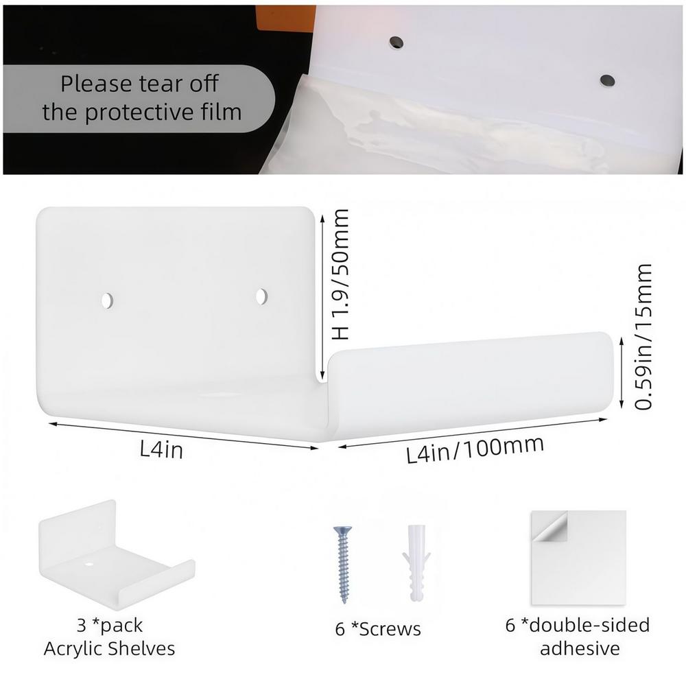 Acrylic Storage Rack Wall Panel No Need To Drill Holes Bathroom Bathroom Kitchen Storage Rack Organic Glass Strong Sticker