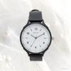 Fieldwork Lumit Black Analog Watch for Men and Women, Leather Strap with Luminous Dots, Large Size, Unisex, GY081-4