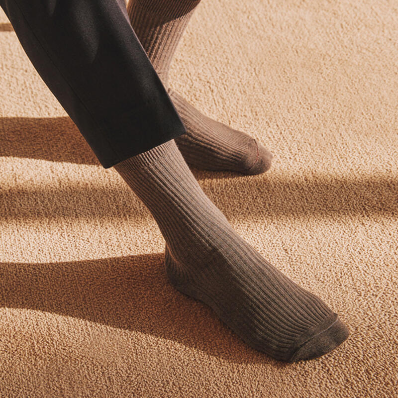 Basic Lip Socks Melange Brown 5 Pairs Women s (220~250mm)