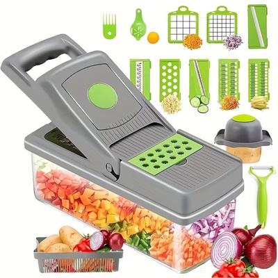 16-In-1 Function Kitchen Vegetable Cutter Potato Peeler Carrot Grater Fruit Slicer Compact Portable Vegetable Slicer