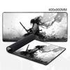 Mouse Pad Large Ink Painting Black Desk Pad Samurai Nonslip Rubber White Game Mouse Mat Laptop Carpet Gaming Mousepads