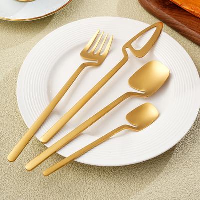 4 Pcs Hangable Tableware Set Stainless Steel Fork Knife Spoons Flatware Cutlery Kitchen Utensil Dinnerware Set
