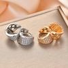 Japanese-Korean Style Zirconia Hollow Gold-Plated Earrings: Simple, Elegant, Versatile