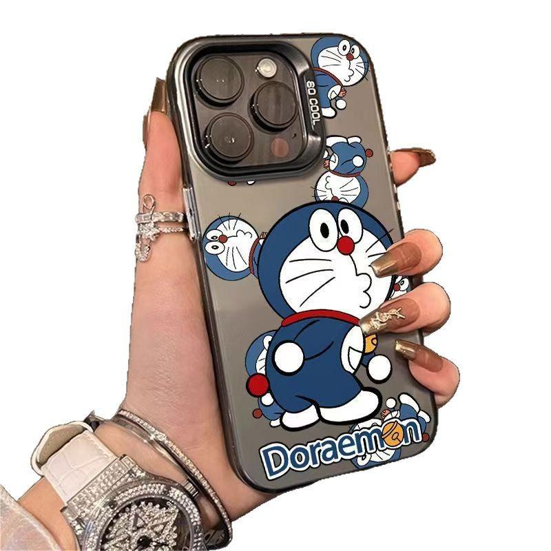 Back Jingle Cat Colored Silver Shell Applies To Apple 17/16/15 Pro Mobile Phone Case 14promax13/12/11 Tide