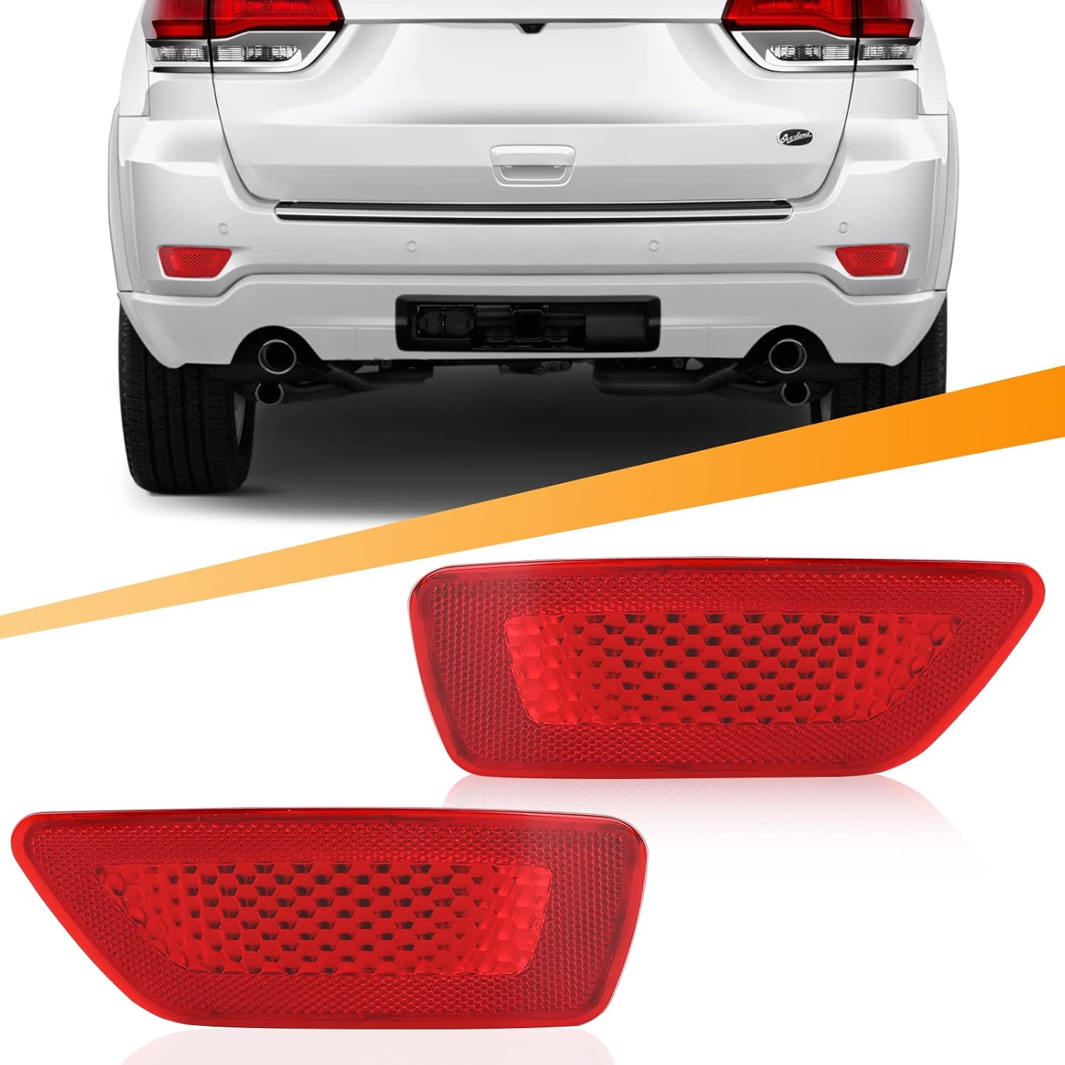 Rear Bumper Reflector Light Lamp Compatible with Jeep Grand Cherokee 2012-2018, Patriot 2013-2017, Dodge Journey 2012-2020 Back Bumper Reflectors