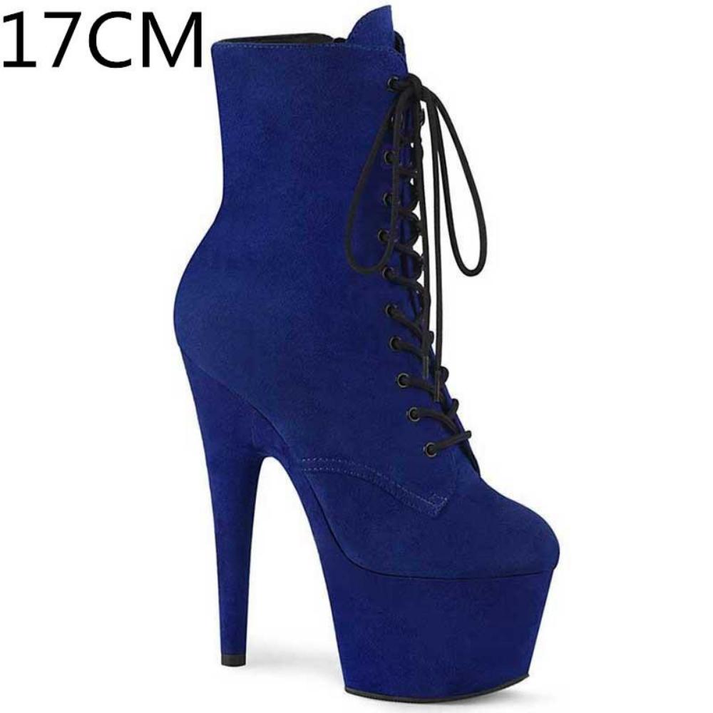 Sexy Super High Boots Round Toe Pole Dance High Heels Nightclub Model Catwalk Platform Shoes Party Shoes Cosplay Suede Shoes