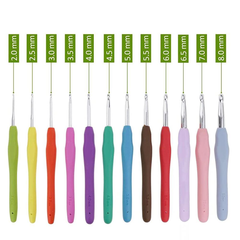 LIKENNY Häkel- und Stricknadeln Set Spitze Niedlich DIY Stricken Grundausstattung mit Reihenzählerring Nähnadeln Maschenzähler und Garnnadeln 45-teilig (12