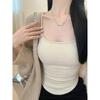 Pure Sweet Sister Halter Vest Female Inside To Wear Outside The United States Strap Fixed Chest Pad Design Sense Slimming Blouse Female