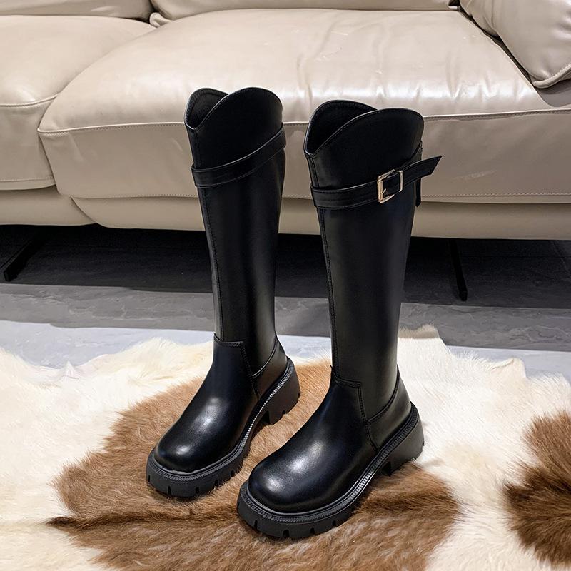 

2025 new V-mouth knight boots high tube thick heel thick sole boots women s elastic knee boots high heel versatile 40