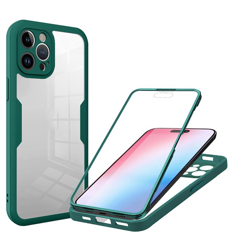 Pro iPhone 16 Plus 360° Ochrana Nárazuvzdorné Pouzdro Pro iPhone 16 Pro Max Funda Oboustranné Měkké Silikonové Průhledné Zadní Kryt 16 Pro