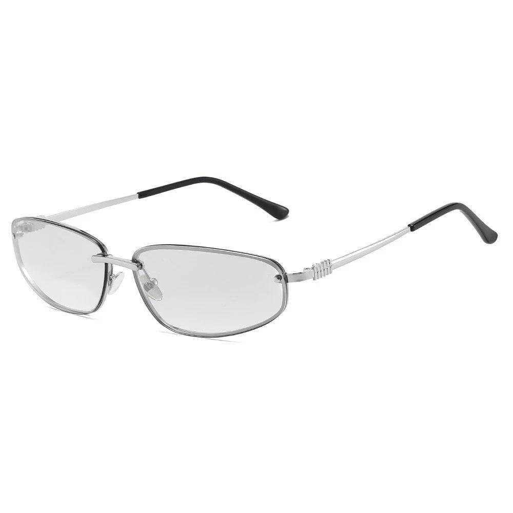 Retro Y2K Cat Eye Sunglasses - Silver Metallic, High-End European & American Style