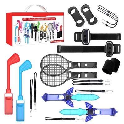 2023 Switch Sports Accessories Bundle - 12 In 1 Family Accessories Kit for Nintendo Switch & OLED Games: Joycon Grip, Wrist Dance Bands & Leg Strap...
