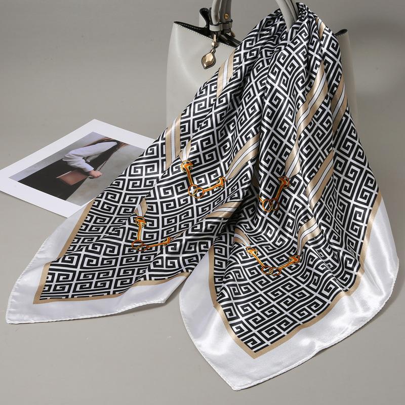 90 Square Scarves, Silk Scarves, Women's New Spring and Summer High-end Sense Versatile, Thin Scarves, Shawls Outside