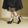 1233-2 Sexy one-word bag head rear empty high-heeled sandals women's summer new pointed thin heel waterproof table high heels