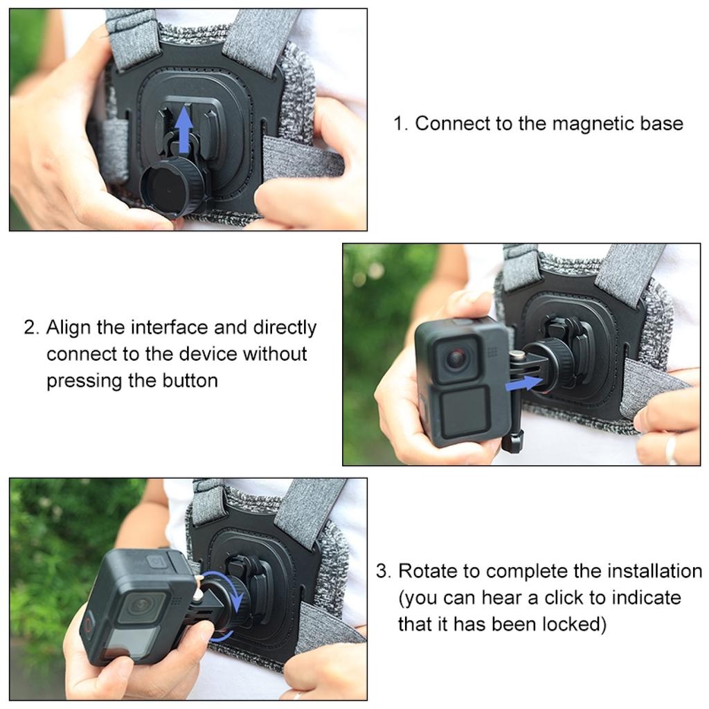 PULUZ PU707B For GoPro/Insta360 Action Camera Quick Release Magnetic Mount Connection Base
