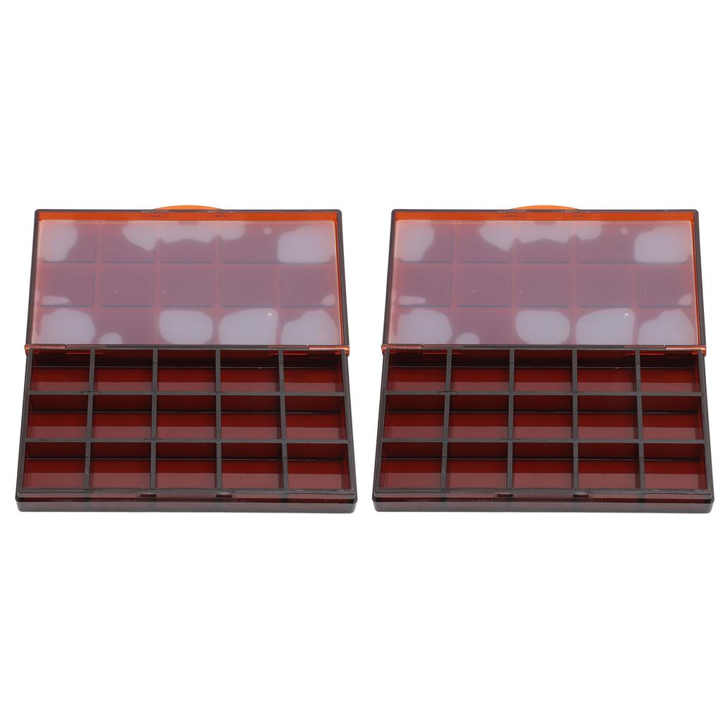 2pcs 15 Grids Transparent Paint Box Clear Plastic Painting Pigment Box Portable Leakproof Watercolor Palettes Box for Artists Students Kids