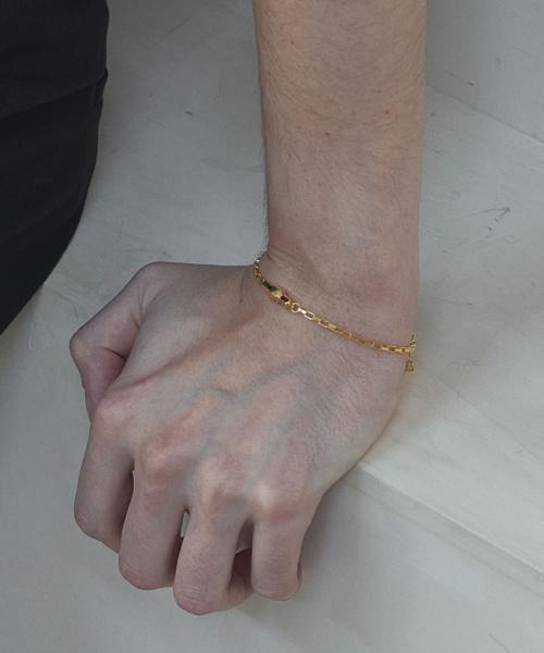 Ag47 [Silver925] Stick Bracelet Hexagon Gold