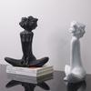 Black and White Minimalist Girl Sculptures for Living Room Decor – Special Offer