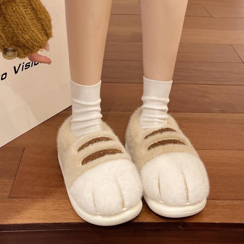 Fashion Women's Flat Cotton Boots Winter New Fashion Round Head Deep Mouth Plush Soft Sole Non-slip Low-top Shoes