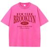 New York Brooklyn Nyc Prints Washed T Shirts Womens Cotton Oversized TShirts Distressed ONeck Comfortable Tops Summer Clothes