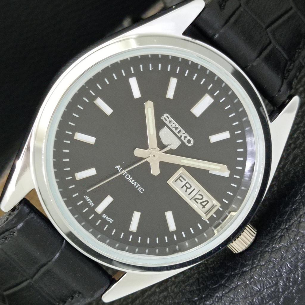 VINTAGE REFURBISHED SEIKO 5 AUTOMATIC JAPAN MENS BLACK DIAL WATCH A440635-9 Sk-a440635-1