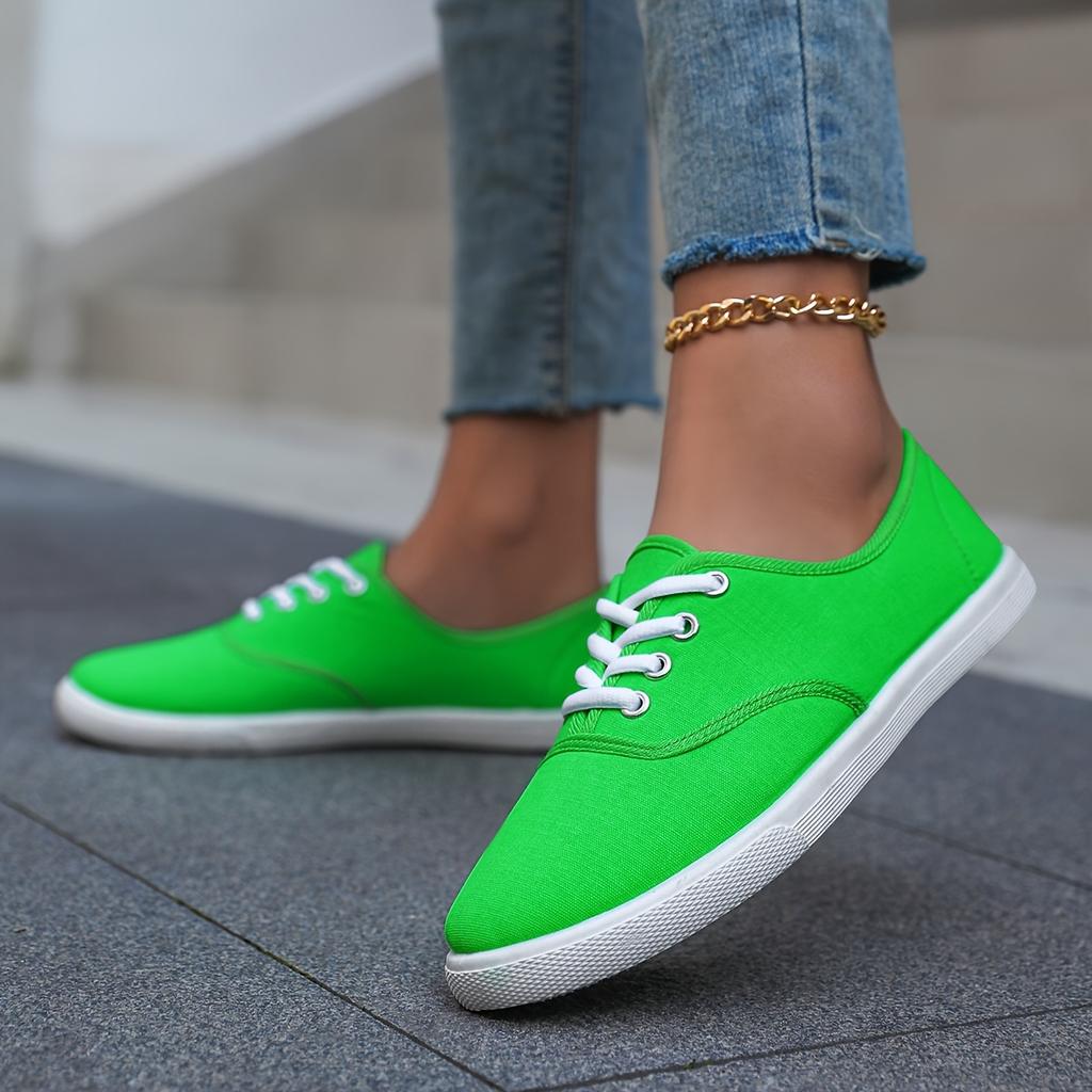 Women's Fashion Casual Shoes, Comfortable Anti-slip Lace-up Soft Sole Sports Shoes, Suitable for Women's Outdoor Activities, Low-top Comfortable