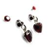 Les Trésors De Lily [J6248] - 2 Pairs of Red 'Sissi' Earrings