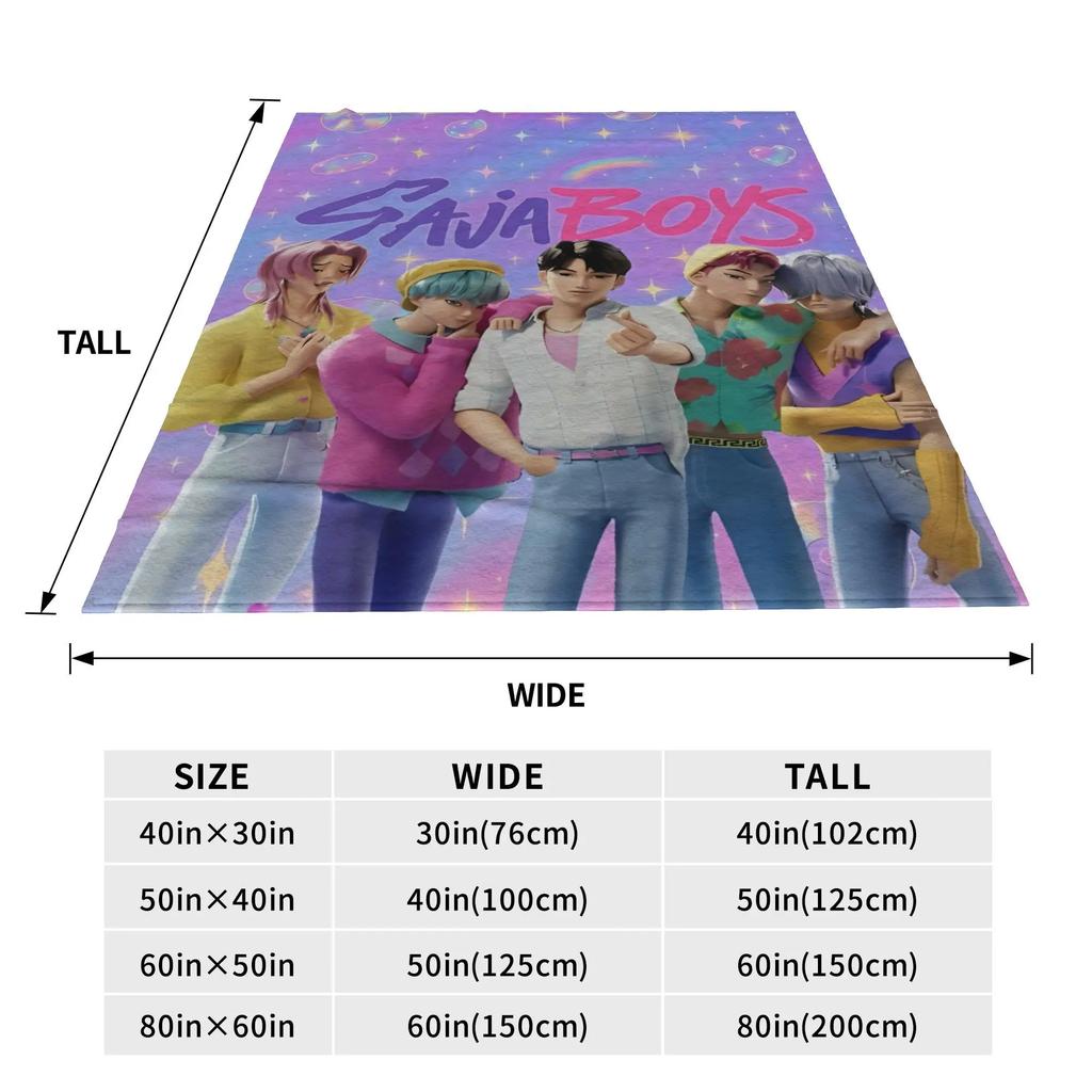 K-Pop Saja Boys Blanket  Warm Soft Fluffy Plush Throw Blanket For Children Couch Chair Sofa Bed Flannel Bedspread Bed Cover