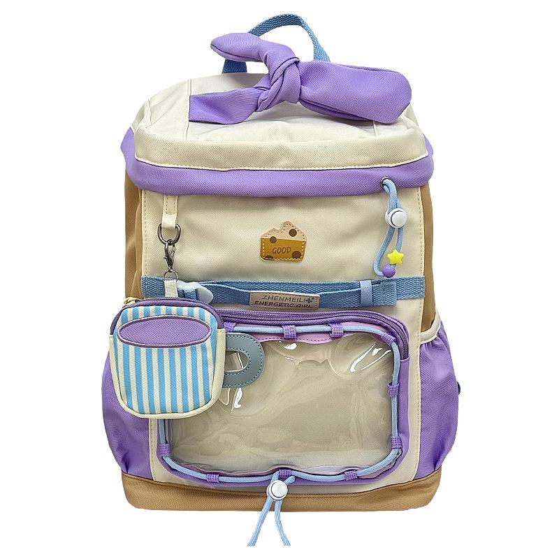 Schoolbag Japanese backpack candy contrasting colors Japanese ins toffee student schoolbag star college class backpack sweet wind
