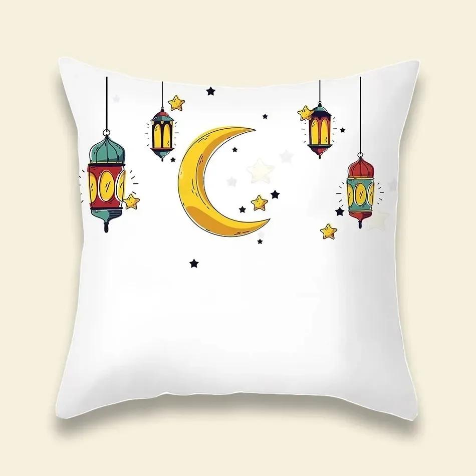 Wzór lampionu ramadanowego Pokrowiec na poduszkę dekoracyjną na sofę do salonu Dekoracja domu Poszewka na poduszkę Materiały na przyjęcie Eid