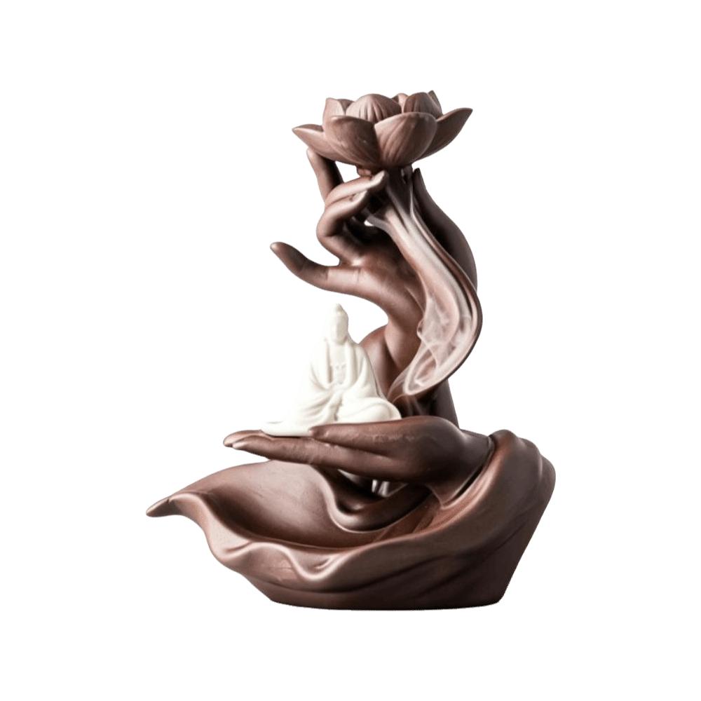 Ceramic Incense Burner Fountain Hand Shape Reflux Incense Burn Tray Home Decoration