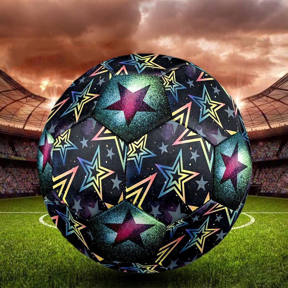 1PC Colorful Starry Night Galactic Star Soccer Ball Size 5 Football Machine Sewn Indoor/Outdoor Universal Football Gift W107