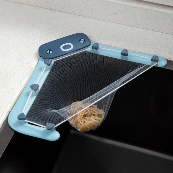 Foldable Punch-free Sink Drain Rack Plastic Anti-slid Hook Drain Mesh Rack for Home