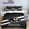 Set Biancheria da Letto con Fantasia Collingwood Magpies Copripiumino Federa Decorazione per la Casa Regalo (1 * copripiumino + 2 * federa, senza nucleo)