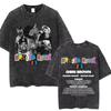 Rapper Chris Brown Breezy Bowl XX Tour  Vintage Washed Tshirts Men Women Hip Hop Fashion T Shirts Male Cotton Retro Tshirt