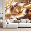 Wallpaper Flower gold glamour