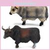 Simulated Animal Gray Brown Consumption Cow Model Ornament Set Desktop Ornament For Educational Play And Kids Collection