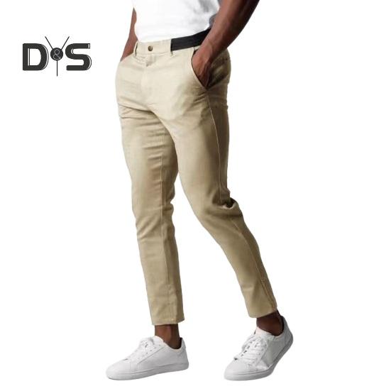 

Мужские деловые брюки с карманами, облегающий крой, эластичная талия, застежка-молния, однотонные прямые брюки для повседневной носки L хаки