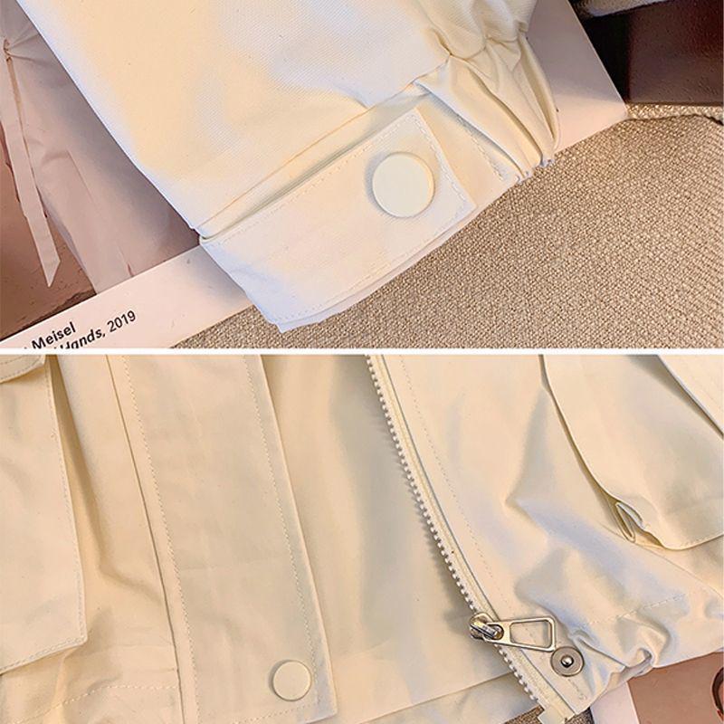 Petite Loose Hooded Windbreaker Jacket for Spring/Autumn 2025