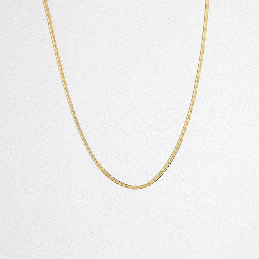 [Judy and Paul] Selene Simple Yellow Gold Herringbone Chain Necklace N51663
