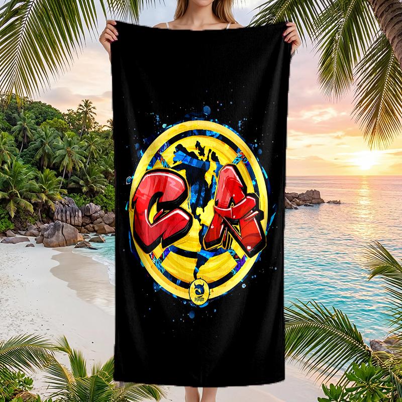Club Amrica Fashion Beach Towel: Ideal for Summer Adventures Soft, Absorbent and Quick Drying Suitable for Swimming and Bathing